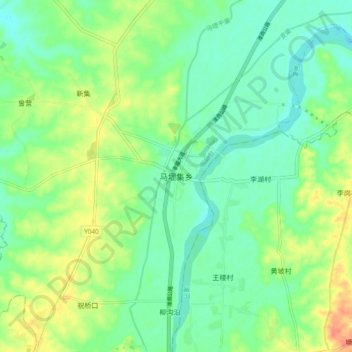 Topografische kaart 马堽集乡, hoogte, reliëf