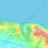 Topografische kaart Baia Vallugola, hoogte, reliëf