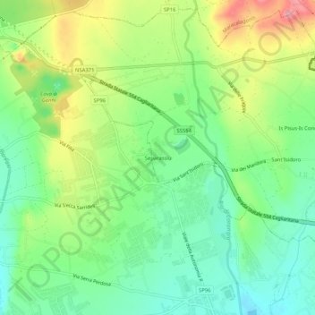 Topografische kaart Separassiu, hoogte, reliëf