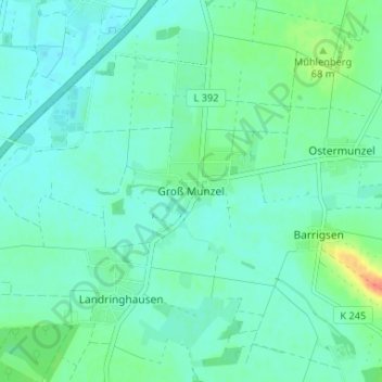 Topografische kaart Groß Munzel, hoogte, reliëf