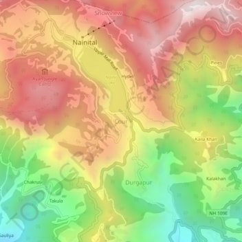 Topografische kaart Cour, hoogte, reliëf