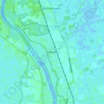 Topografische kaart Herxen, hoogte, reliëf