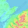 Topografische kaart Bangor, hoogte, reliëf