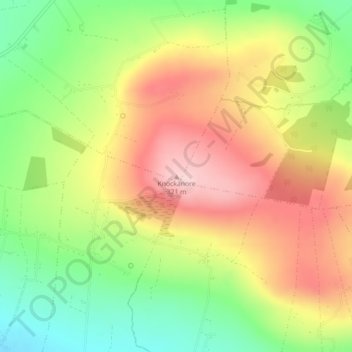 Topografische kaart Knockanore, hoogte, reliëf