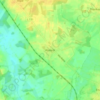 Topografische kaart Wistedt, hoogte, reliëf