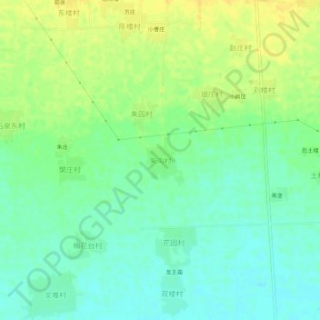 Topografische kaart 朱沟村, hoogte, reliëf