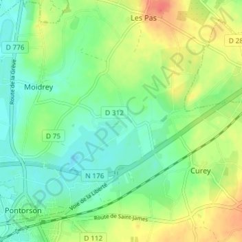 Topografische kaart Les Hautes Rivières, hoogte, reliëf