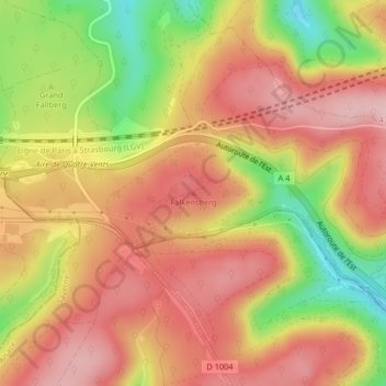 Topografische kaart Falkensberg, hoogte, reliëf