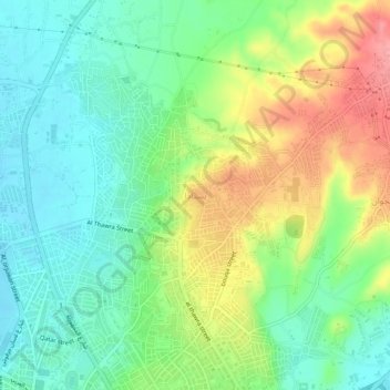 Topografische kaart Bisnada, hoogte, reliëf