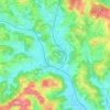 Topografische kaart Stranje, hoogte, reliëf