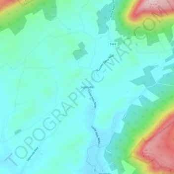 Topografische kaart Siglerville, hoogte, reliëf