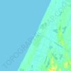 Topografische kaart Te Horo Beach, hoogte, reliëf