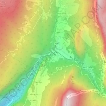 Topografische kaart La Balme de Rencurel, hoogte, reliëf
