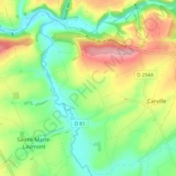 Topografische kaart Béatrix, hoogte, reliëf