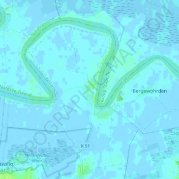 Topografische kaart Horst, hoogte, reliëf