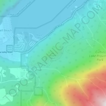 Topografische kaart Teapot Hill, hoogte, reliëf