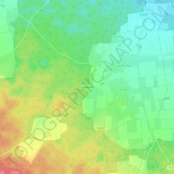 Topografische kaart Am Brand, hoogte, reliëf