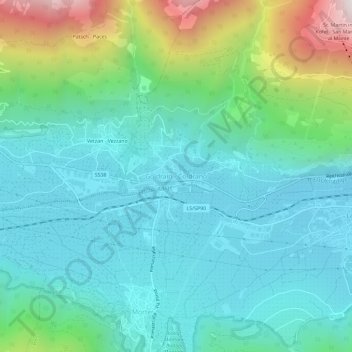 Topografische kaart Goldrain - Coldrano, hoogte, reliëf