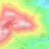 Topografische kaart Monte Cuccio, hoogte, reliëf