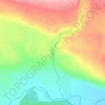 Topografische kaart Bighorn Falls, hoogte, reliëf