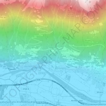 Topografische kaart Siro, hoogte, reliëf