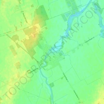 Topografische kaart Crysler, hoogte, reliëf