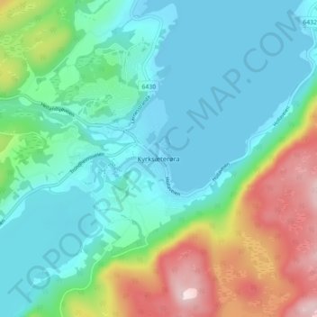 Topografische kaart Kyrksæterøra, hoogte, reliëf