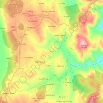 Topografische kaart Mata, hoogte, reliëf