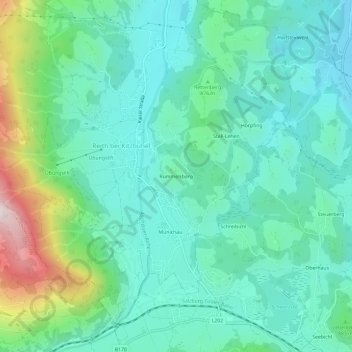 Topografische kaart Rummelsberg, hoogte, reliëf