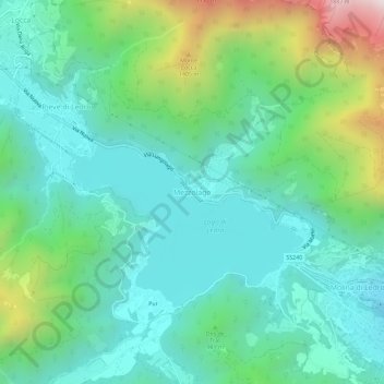 Topografische kaart Mezzolago, hoogte, reliëf