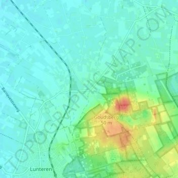 Topografische kaart Meulunteren, hoogte, reliëf