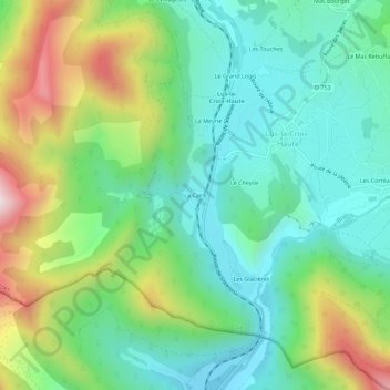 Topografische kaart La Caire, hoogte, reliëf