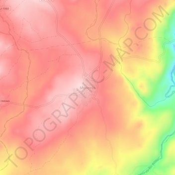 Topografische kaart Medeiros, hoogte, reliëf