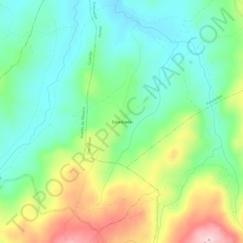 Topografische kaart Espedrada, hoogte, reliëf