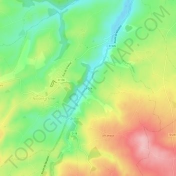 Topografische kaart La Cité, hoogte, reliëf