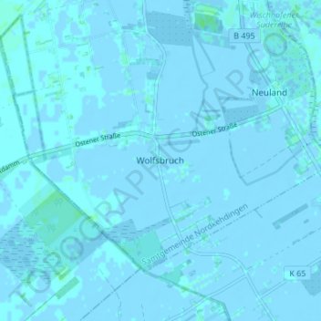 Topografische kaart Wolfsbruch, hoogte, reliëf