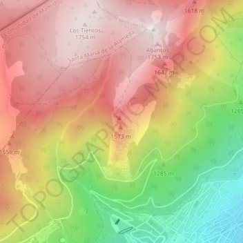 Topografische kaart Portacho, hoogte, reliëf