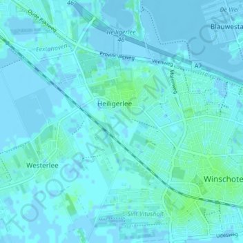 Topografische kaart Napels, hoogte, reliëf