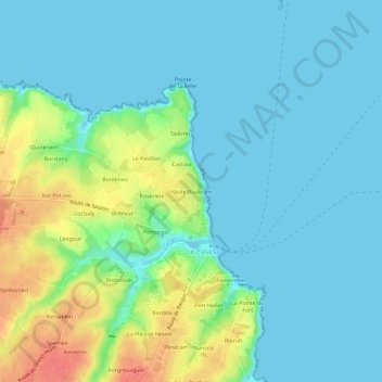 Topografische kaart Haute Boulogne, hoogte, reliëf