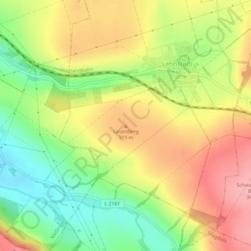 Topografische kaart Lauenberg, hoogte, reliëf