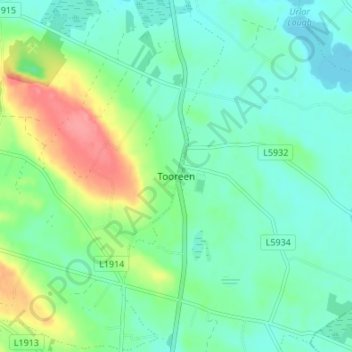 Topografische kaart Tooreen, hoogte, reliëf