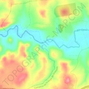 Topografische kaart Isla Palma, hoogte, reliëf