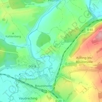 Topografische kaart Heckling, hoogte, reliëf