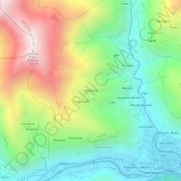 Topografische kaart Montpont, hoogte, reliëf