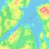 Topografische kaart Kirkenes, hoogte, reliëf