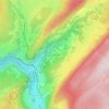 Topografische kaart Les Frasses, hoogte, reliëf