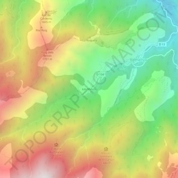 Topografische kaart Los Masos, hoogte, reliëf