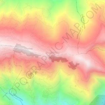 Topografische kaart Thulachhap, hoogte, reliëf