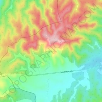 Topografische kaart Mağaraköy, hoogte, reliëf