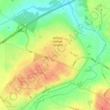 Topografische kaart Ad Duwayr, hoogte, reliëf